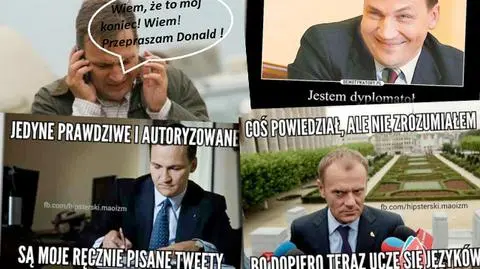 Zachowanie Radosława Sikorskiego szybko stało się tematem memów