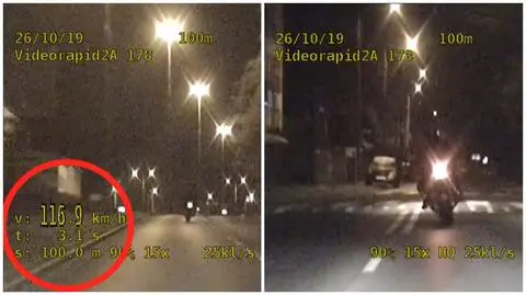 Uciekał przed patrolem, zatrzymał go "śpiący policjant". Motocyklista z zarzutami