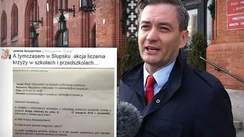 Predydent otrzymał maila z prośbą o policzenie krzyży w szkołach i urzędach w Słupsku 