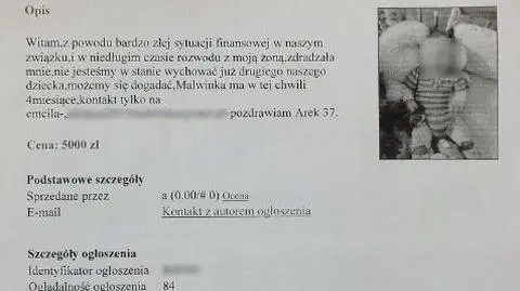 Ogłoszenie o adopcji dziecka w internecie. Policja sprawdza
