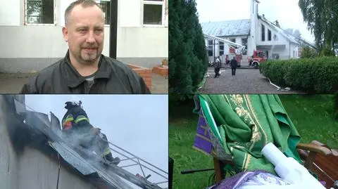 Proboszcz z Zagajów gasił własny kościół. 
"Strażakiem jestem dłużej, niż księdzem"