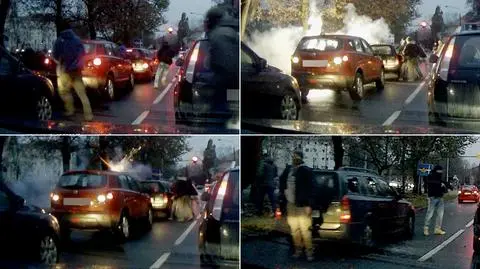 Huk, dym, wybijanie szyb. Akcja CBŚP na środku ulicy
