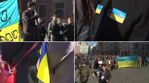 "Ukraina potrzebuje waszego wsparcia". 
Kilkaset osób na marszu we Wrocławiu