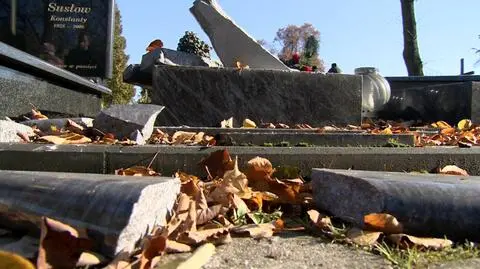 Dewastacja cmentarza w Łodzi