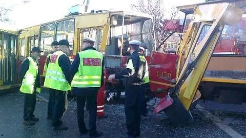 Zderzenie tramwajów. 
 Są ranni