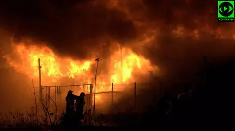 Pożar złomowiska na Pomorzu