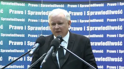 Jarosław Kaczyński w czasie przemówienia w Bielsku-Białej 