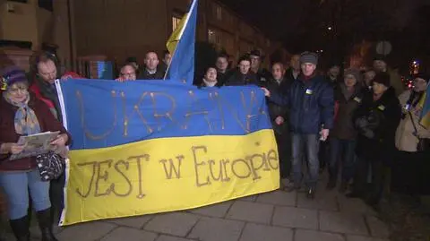 "Wałęsę też spiszecie?" Policja na wiecu poparcia dla Ukrainy