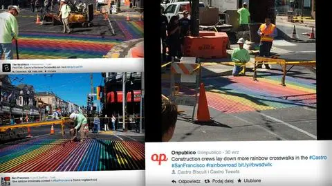 Tęczowe przejście dla pieszych w dzielnicy Castro (San Francisco)