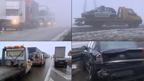 Kilkadziesiąt rozbitych aut na A4.
Autostrada zablokowana przez pół dnia