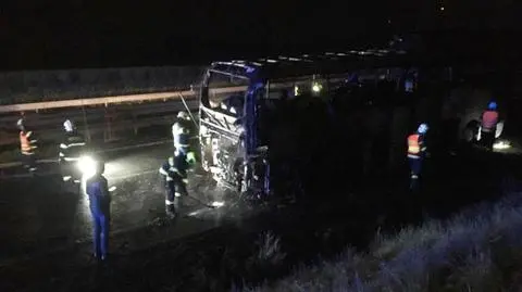 Pożar polskiego autokaru w Czechach