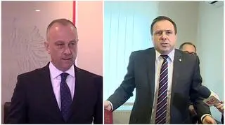 Marcin Jabłoński (L) i Piotr Łuczyński (P) spierali się o urząd starosty