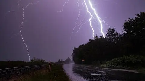 Three people were taken to a hospital after a lightning struck at an amusement park in south Poland