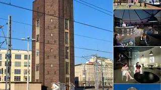 Wieża wodna na peronie dzisiaj i w projekcie