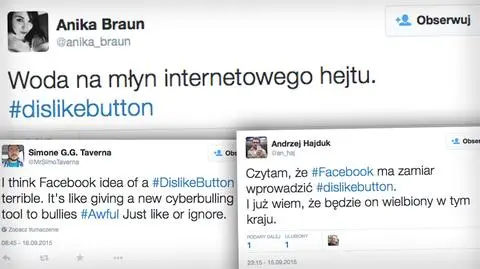Komentarze po ogłoszeniu informacji o przycisku "nie lubię"
