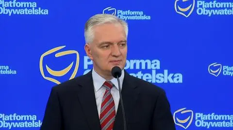 Jarosław Gowin podczas konferencji prasowej