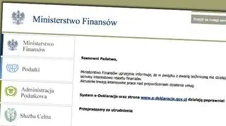 Awaria na stronie Ministerstwa Finansów