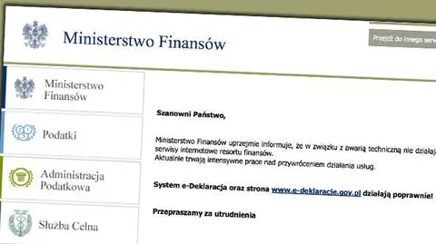 Resort finansów bez serwisów internetowych. "Bez problemów dla podatników"