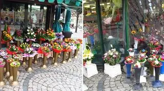 Kwiaciarki wybrały złote wazony zamiast kolorowych