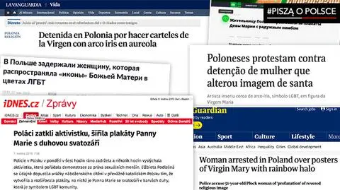 Zatrzymanie za Matkę Boską z tęczową aureolą. "Fakty" TVN z 7 maja