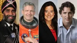 Harjit Sajjan, Marc Garneau, Jody Wilson-Raybould i Justin Trudeau