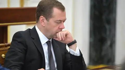 Moskwa. Premier Rosji Dmitrij Miedwiediew na forum diaspory