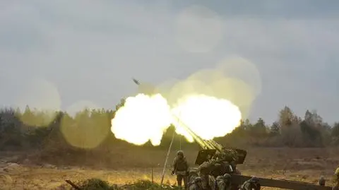 Ukraińscy artylerzyści na ćwiczeniach