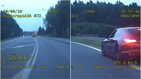 Kierowca porsche jechał ponad 150 km/h w obszarze zabudowanym