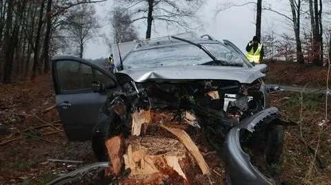 Po pijanemu wjechał w pień, zginął jeden z pasażerów. Kierowca usłyszał zarzuty