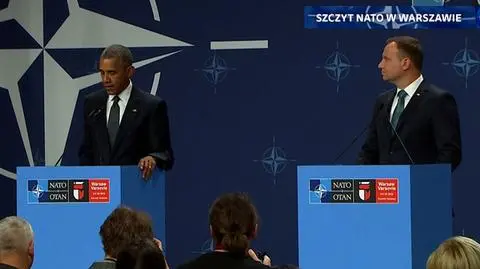 Barack Obama i Andrzej Duda na konferencji prasowej w Warszawie