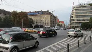 Zatłoczone rondo Kościuszki