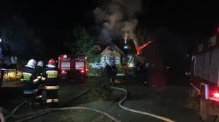 Pożar domku letniskowego