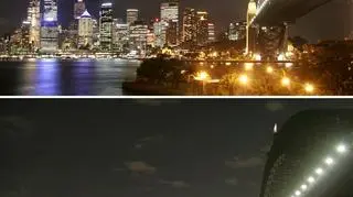 Punktualnie o godzinie 20. zgasły światła opery w Sydney oraz Harbour Bridge. Blackout najsłynniejszego miasta Australii wywołały jednak, nie przerwy w dostawach prądu, a sami zarządcy tych miejsc obchodzący wraz z innymi mieszkańcami miasta "Godzinę dla Ziemi". (APTN)