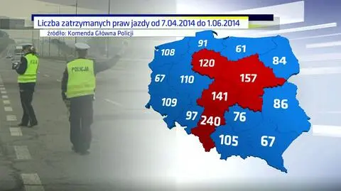 W tych województwach policjanci najczęściej zatrzymują prawo jazdy 