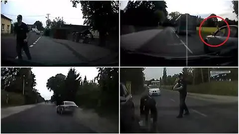 Czerwonak: pościg policji za audi, kierowca rzucał doniczkami