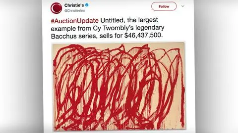 Obraz "Bez tytułu" Cy Twombly'ego sprzedany za ponad 40 mln dolarów
