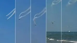 Szczątki maszyn spadły blisko pełnej turystów plaży