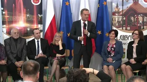 Donald Tusk na spotkaniu wyborczym