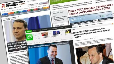 "Szef polskiego MSZ oświadczył, że sojusz z USA szkodzi państwu" - piszą rosyjskie media 