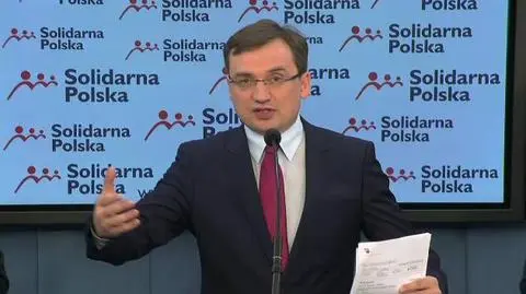 Zbigniew Ziobro na konferencji prasowej