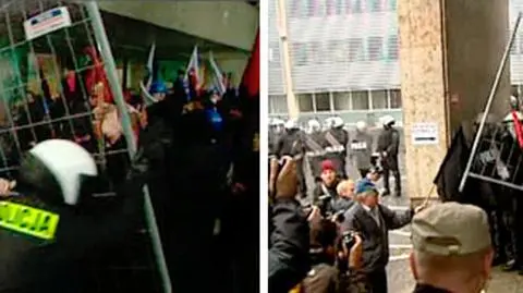 Bitwa z policją na związkowej demonstracji