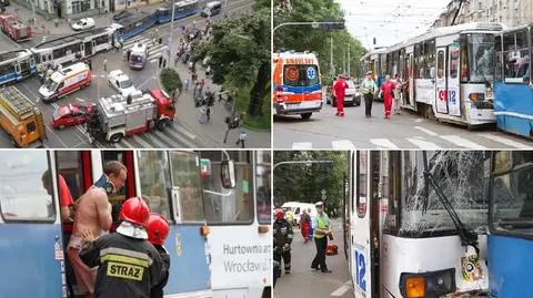 Zderzenie tramwajów na Sienkiewicza we Wrocławiu