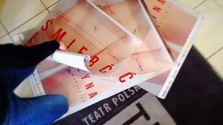 Plakat spektaklu "Śmierć i dziewczyna", który wystawiany będzie w Tatrze Polskim we Wrocławiu