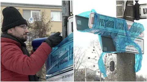 Zakrył tablice z nową nazwą ulicy