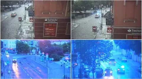 Gaz do dechy i pod prąd. Monitoring nagrał szaleńczy pościg