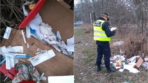 Poznań. Zużyte strzykawki i zakrwawione waciki przy placu zabaw