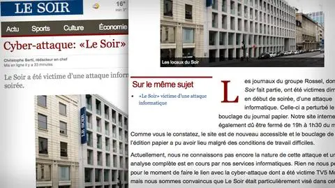 Cyberatak na stronę "Le Soir"