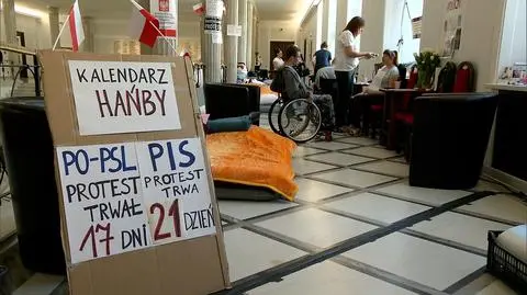 The disabled and their caretakers have been protesting for weeks in the Sejm