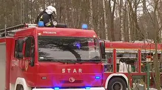 Na miejscu pracowały cztery zastępy straży pożarnej