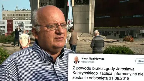 Tablicana poświęcona braciom Kaczyńskim miała zostać odsłonięta w piątek 